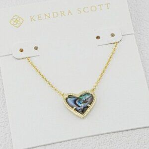 💖Kendra Scott Abalone Shell Gold Heart Pendant Necklace✨